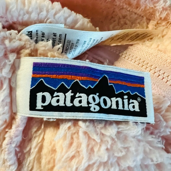 Patagonia Soft Fleece Zippered Fuzzy Jacket in Soft Pink Sz 6-12 Mos - Picture 10 of 11